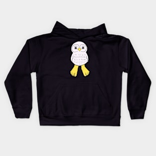 White Owl with Human Feet Kids Hoodie